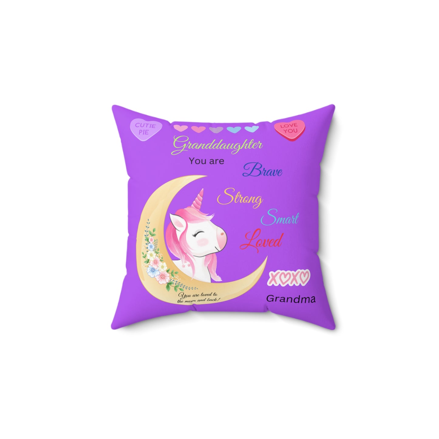 Unicorn Pillow for Granddaughter, Spun Polyester Square Pillow