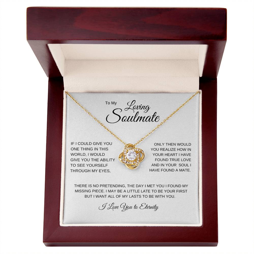 To my Loving Soulmate Love Knot Necklace