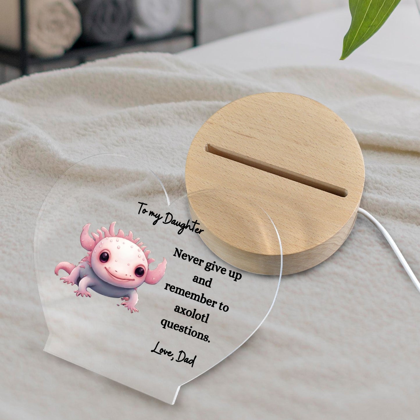 Heart Axolotl Plaque for your Daughter